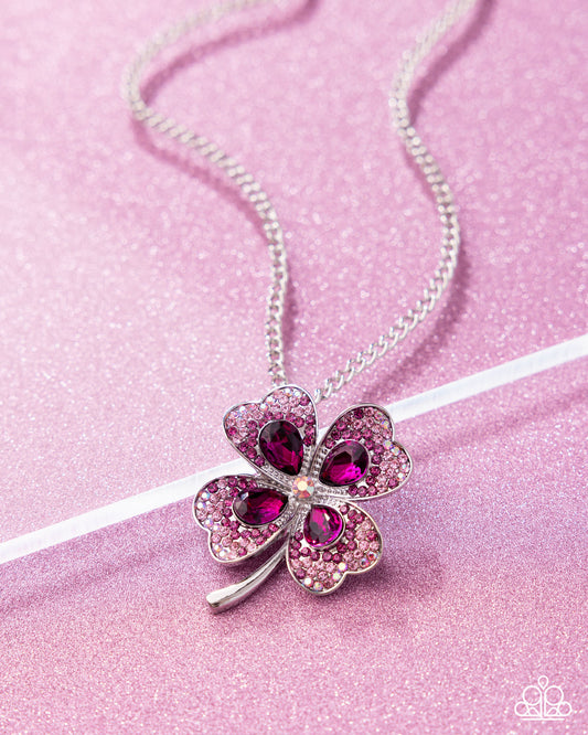 Four Leaf Fashion - Pink Necklace