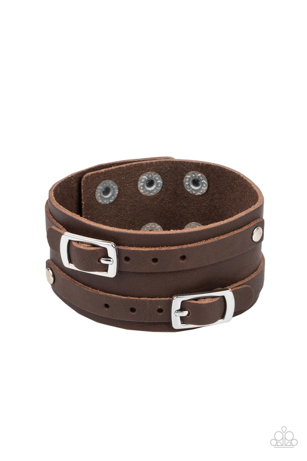 Bronco Bustin Buckles Brown Bracelet