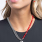 Squared Sweetheart Red Necklace