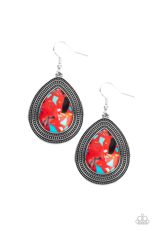 Terrazo Tundra Red Earrings