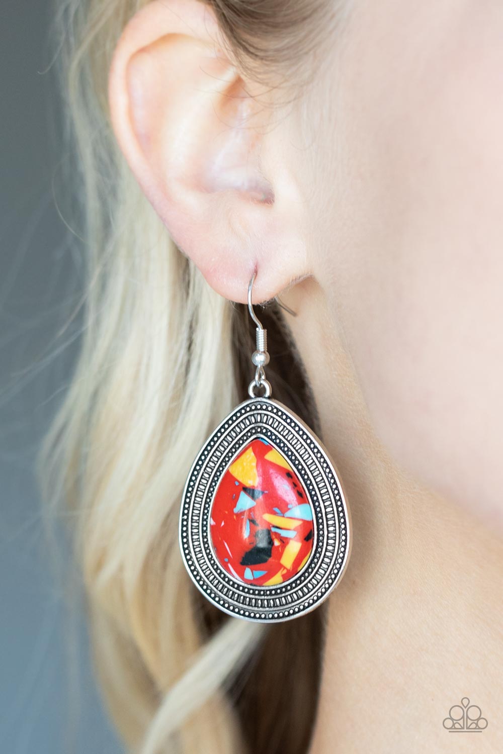 Terrazo Tundra Red Earrings