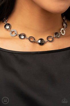 Rhinestone Rollout White Choker Necklace