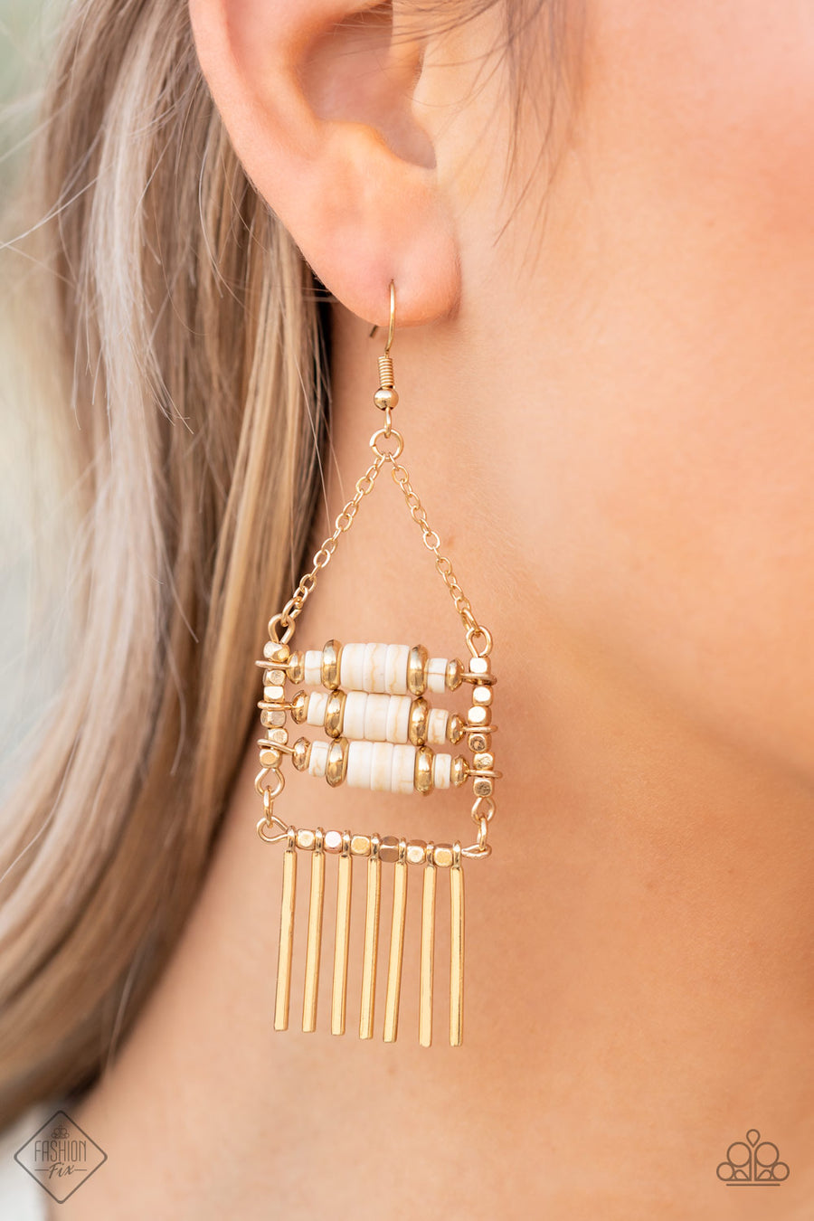 Tribal Tapestry Gold Earrings