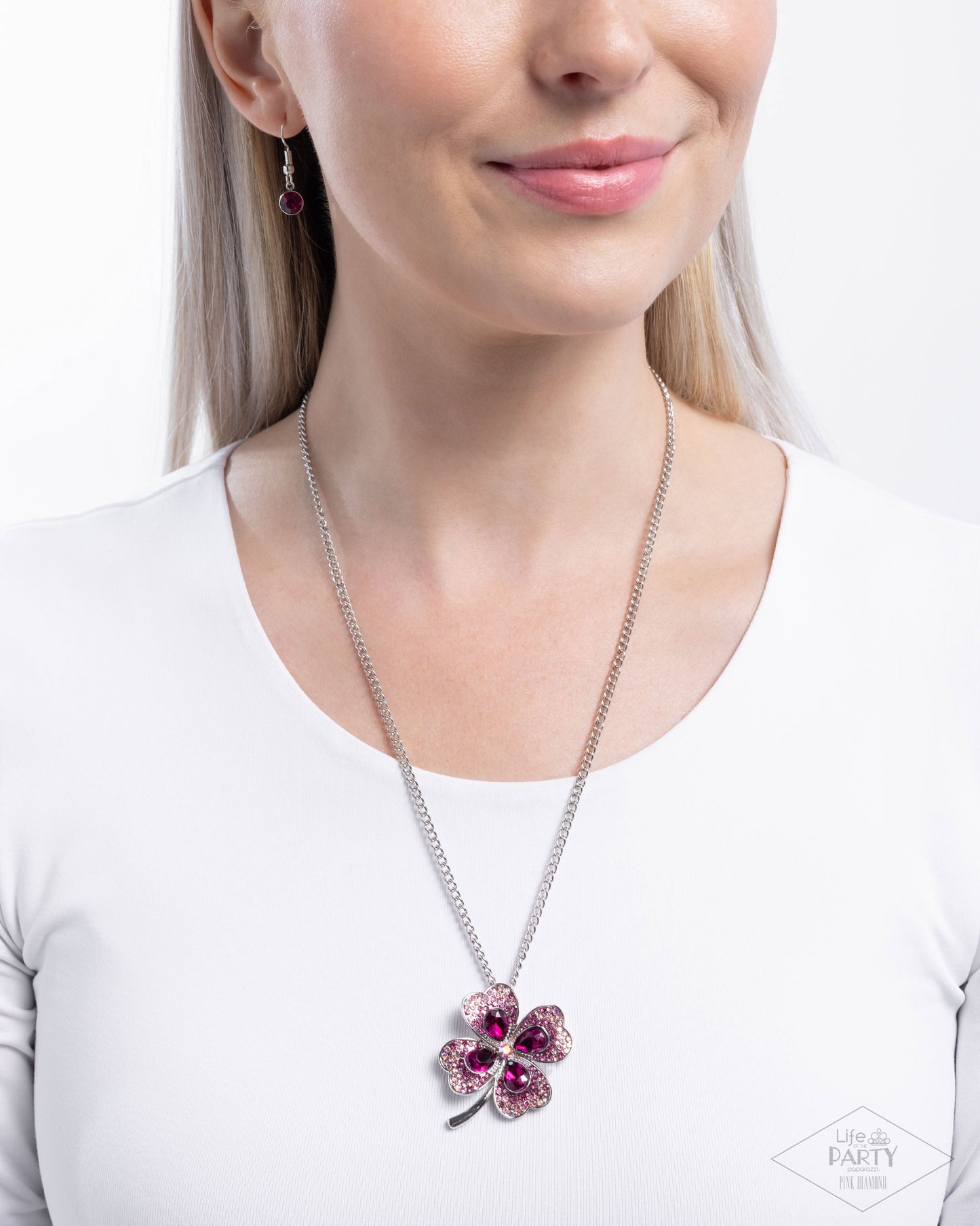 Four Leaf Fashion - Pink Necklace